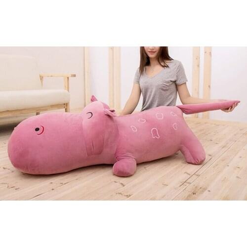 Big new lovely plush cartoon hippo toy dark pink hippo doll gift about 140cm 0046