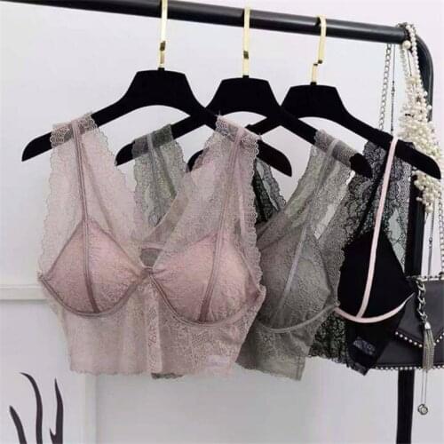Sexy Deep V Bra Push-up Beauty Back Bralette Hollow Lace Underwear Seamless Lenceria Wiereless Lingerie нижнее белье женское