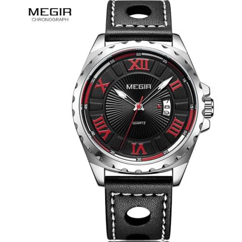 Fashion Quartz Sports Wrist Watches Men Black PU Strap Clock Hour Army Military Wristwatch Relogios Masculino Man Black 1019G-1