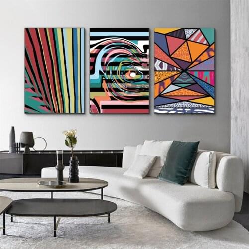 Colored Abstract Geometry Art Wall Art Canvas Paintings Creative Decorative Wall Art Prints and Posters Living Room Home Decor