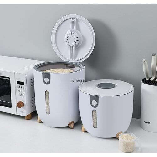 5-10KG Kitchen Storage Rice Box Collection Bucket Insect-Proof Moisture-Proof Sealed Rice Cylinder Grain Food Household Tank