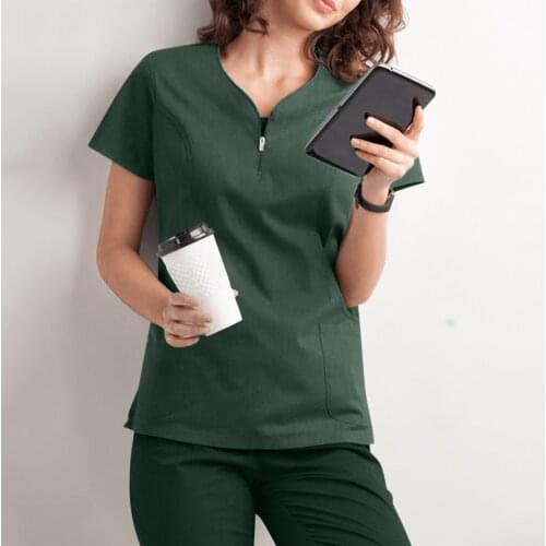 Women Workers T-Shirt Tops medical surgical uniforms pharmacy hospital scrubs tops beauty salon nurse uniform медицинский костюм
