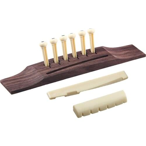 ELOS-6 Pieces Bridge Pins/Saddle/Nut Abalone Dots for Acoustic Guitar - Red + reddish brown