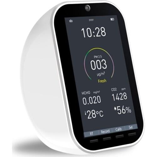 Intelligent Carbon Dioxide CO2 Detector PM2.5 Formaldehyde Analyzer Air Quality Monitor Desktop Thermometer Hygrometer