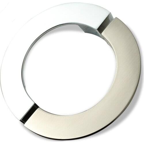 JD Zinc Alloy Bright Chrome Modern Cabinet Handles Round Sliding Door Pulls Drawer Knobs Wardrobe Pulls Furniture Handle