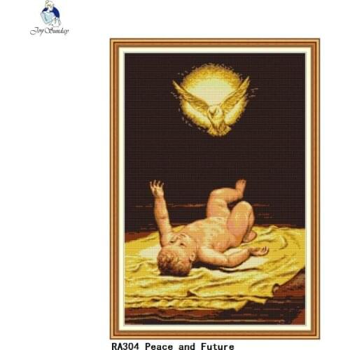 Peace and Future Paintings Aida Canvas Cross Stitch 11CT 14CT DIY Cross-Stitch Kits Handmade Embroidery for Needlework