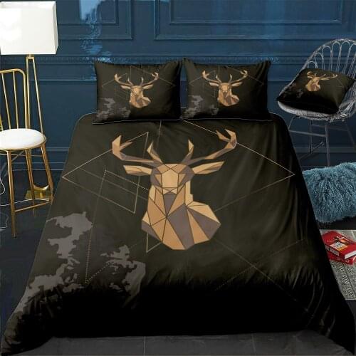 Geometric Deer Bedding Set For Bedroom Soft Bedspreads For Double Bed Home Duvet Cover Quality Quilt Cover+Pillowcasex2