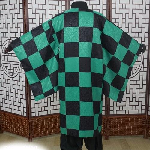 Anime Demon Slayer Kimetsu No Yaiba Kamado Tanjiro Cosplay Costumes Kimono Tanjiro Haori Uniforms Sets Halloween For Women CS171
