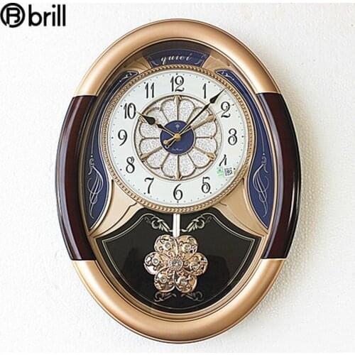 Creative Large Wall Clock Vintage Pendulum Clocks Wall Home Decor Shabby Chic Living Room 20 Inch Unique Gift Art Decoration