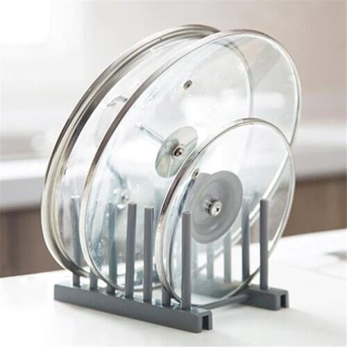 Kitchen Organizer Pot Lid Rack Stainless Steel Spoon Holder Pot Lid Shelf Cooking Dish Rack Pan Cover Stand Home Garden
