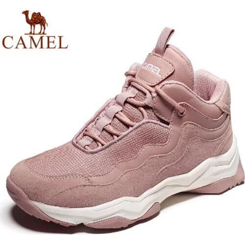 CAMEL Official Original Men Women Hiking Shoes Waterproof Non-slip Outdoor High-tops Sports Shoes Hiking Boot Shoes Warm Plush