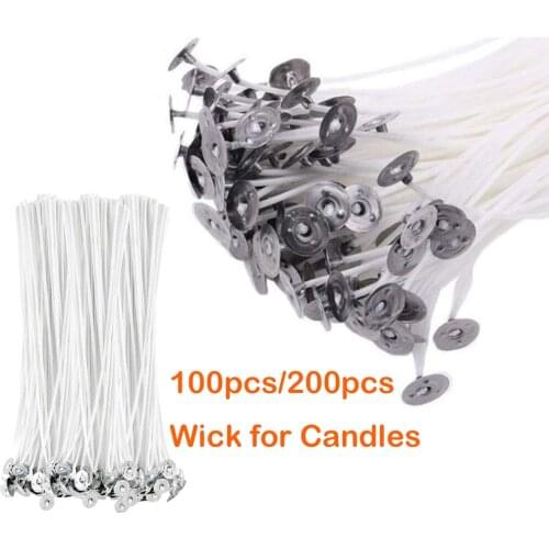 Pavio for Candles Wax Smokeless Wick for Candles Pure Cotton Core DIY Candle Making Kit Birthday Christmas Candle 200/100pcs