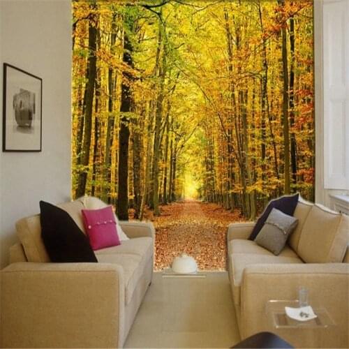 Custom mural Custom wallpaper mural living room TV backdrop bedroom autumn woods nature scenery wallpaper