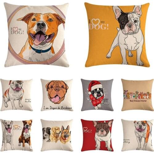 45cmx45m pet American bulldog new cotton linen dogue de Bordeaux cushion cover home sofa decoration hug pillowcase ZY1155