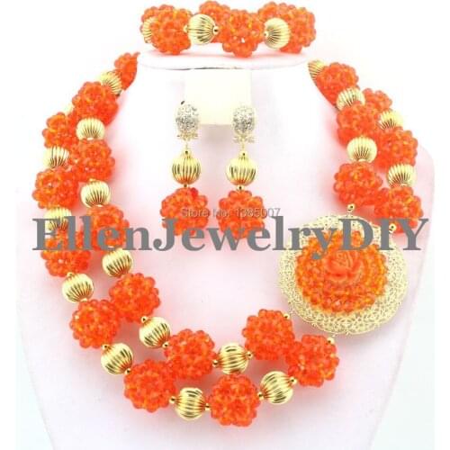 Nigerian Wedding African Beads Crystal Jewelry Set African Beads Jewelry Sets W8050