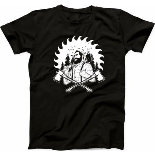 2019 New Summer Men LumberJack T shirt Bearded Man Funny Mountain Cave Men Graphic Novelty Tee S-3XL Casual Tee Shirt