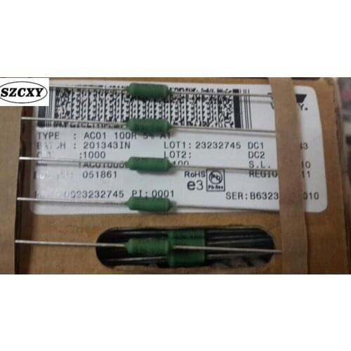 New and original 100PCS 1W 100R 1W 100r AC01 100R volume3.5*10mm High resistance