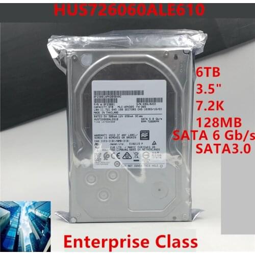 New Original HDD For Hgst 6TB 3.5" SATA 6 Gb/s 128MB 7200RPM For Internal Hard Disk For Enterprise Class HDD For HUS726060ALE610