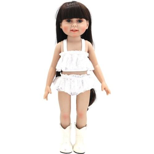18 inch Girls doll clothes White lace bathing suit swimwear American doll skirt newborn Baby toys fit 43 cm Baby dolls c936