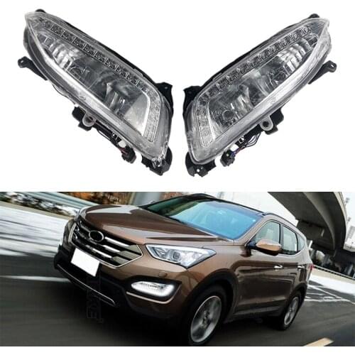 Fit for Hyunda i Santa Fe IX45 Left/Right Front Daytime Running Light/Front Fog Lamp Front LED Fog Light