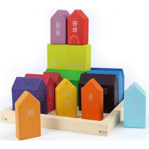 Rainbow Small House Handmade Environmental Protection Children Building Block Toys Home Boys and Girls Toys