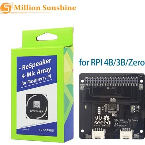 Raspberry Pi 4 Model B Mic Array for Microphones Array for AI Voice Quad-microphone Expansion Board RPI161