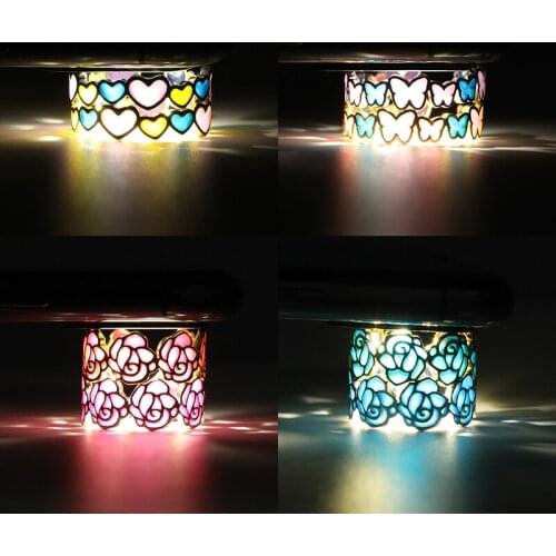 Romantic Colorful Luminous Ring Vintage Heart Rose Flower Rings Fashion Butterfly Jewelry Women Party Disco Ring Christmas Gift