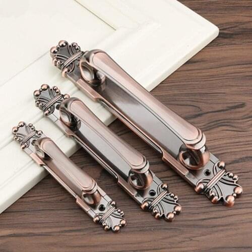 Luxury Sliding door handle European bronze exposed handle Chinese villa wooden door handle