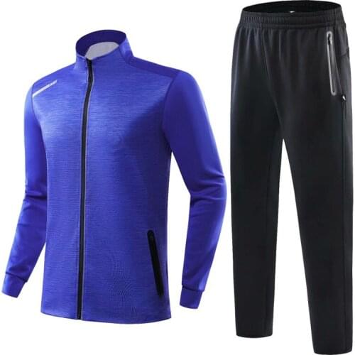 Autumn and winter Solid Color Casual Sports Suit Autumn Windproof Zipper Jacket Training Suit Wear Track Suits Man Tracksuits