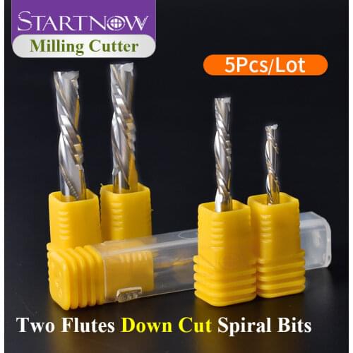 Startnow 1PCS Milling Cutter UP & DOWN Cut Two Flute Spiral Bits CNC Router Engraving Bits Tungsten Steel Solid Carbide End Mill
