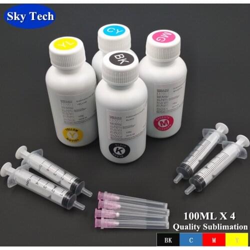 100MLx4 Sublimation ink For Epson , Thermal transfer ink For T-shirt / phone shell / mugs / ceramics etc