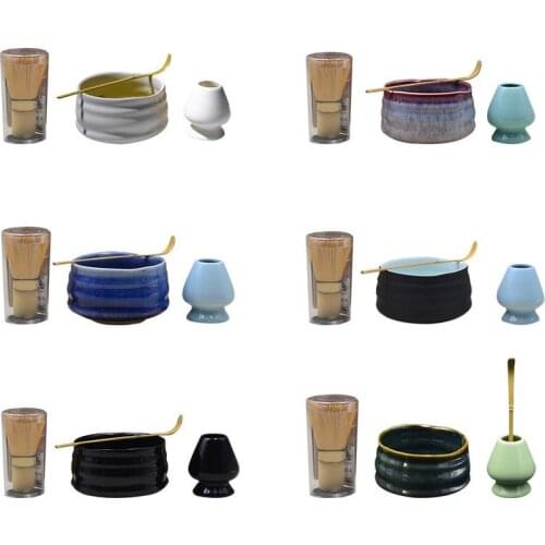 High Quality Tea Set Matcha Tea Sets Mixing Bowl Set Bamboo Ceramic Japanese Tea Ceremony Tool Combination Spoon Gift Kit