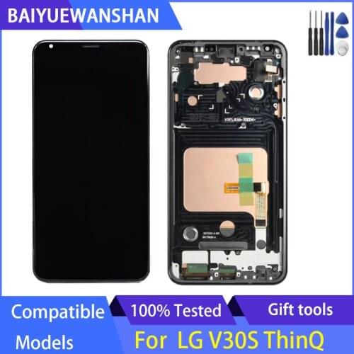 6.0'' For LG V30S ThinQ LCD Display Touch V30 S ThinQ Screen Digitizer With Frame For LG V30S+ ThinQ Display