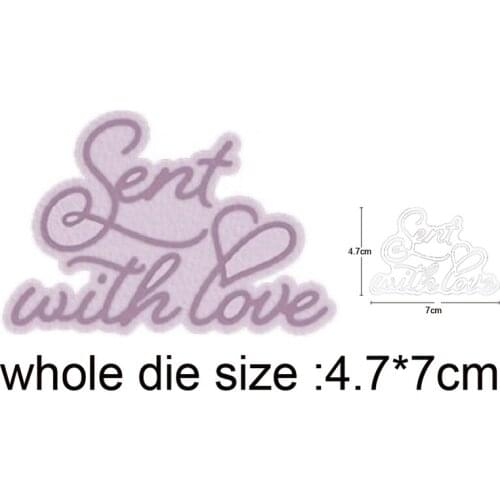 2020 New Metal Cutting Dies Sent with love Heart Craft Dies Scrapbooking dies Paper Cards Making Embossing Die Cut stencils dies