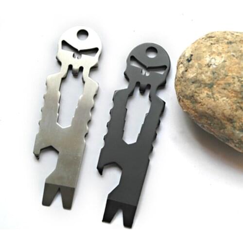 5 In 1 EDC Steel Screwdriver Mini Multifunctional Shape Slotted Bottle Opener Keychain Pocket Repair Survival Tool