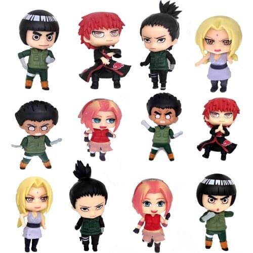 Q Version NARUTO 6/set Bagged Figure Collectible Model Car Decoration Key Chain Birthday Gift Children Toys