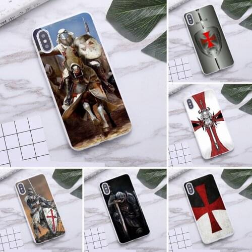 Templar Knight Phone Case for iPhone 12 mini 11 Pro Max X XR XS 8 7 6s Plus Candy white Silicone Cases