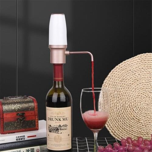 Electric Wine Decanter Smart Fast decanting Wine Dispenser USB Automatic Wine Pump White Portable Decanter Quick Wine Aerator