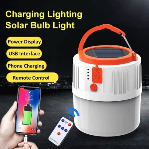 Solar Camping Light USB Rechargeable Super Bright Searchlights LED Work Lighting Portable Lamp Night Lantern Emergency Camp Bulb