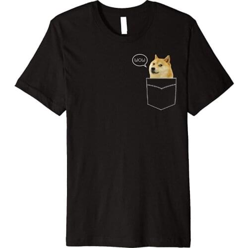 Hot Summer MenS T Shirt Fashion Premium Pocket Doge T Shirt Shiba Inu Such Wow Dank Pixel T Shirt Short Summer Tees