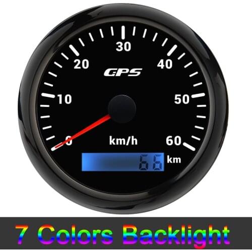 85MM GPS Speedometer Gauge 30/60/120/200KMH Speed Meter With GPS Antenna Odometer 7 Colors Backlightr 9-30VDC
