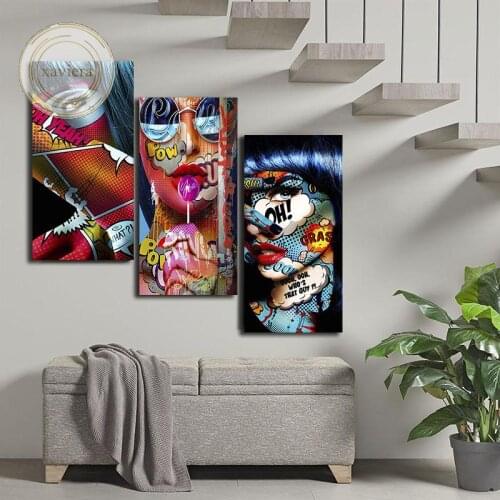 Graffiti Abstract Canvas Painting Woman Portrait Colorful Street Art Posters and Prints Pop Wall Picture for Living Room Decor