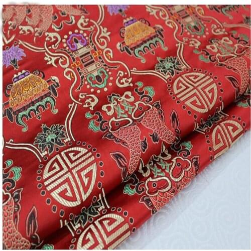 HLQON imported jacquard tapestry satin soft 3D jacquard fabric for dress coat upholstery patchwork sewing DIY clothing 75x100cm