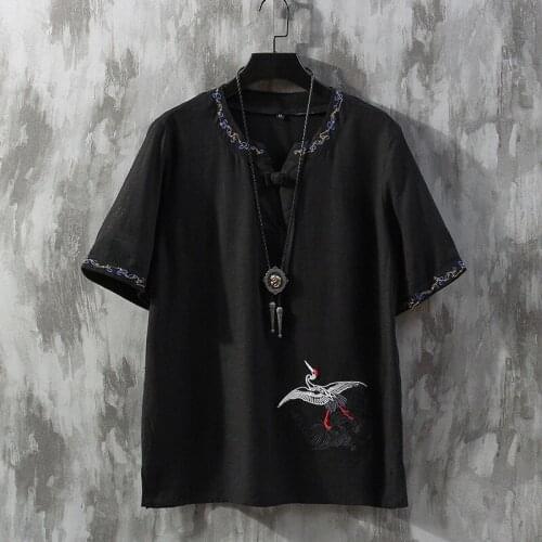Chinese Shirt 2020 News Summer Embroidery Tangsuit Wushu Male Clothes Vintage Style Traditional Chinese Clothing For Men 10791
