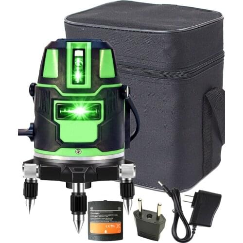 Professional 5 Laser Lines Laser Level/Cloth Bag 360 Degrees Rotary 635nm Outdoor Mode-Receiver Tilt Slash Available Auto Line