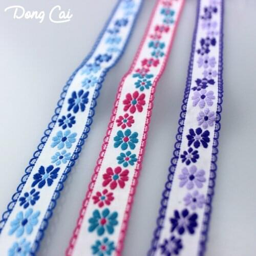 8yards/lot 2cm wide beautiful flower trim ribbon costume lace ribbon for crafts india jacquard woven ribbon fabric lace tape