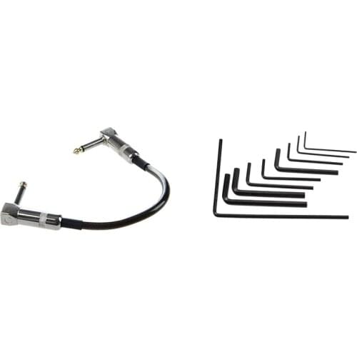 Hot AD-1 Pcs 12 Inches 6.3mm Guitar Patch Cable & 9Pcs Guitar Wrench Set Repair Tool Guitar Bass Neck Bridge Screw Truss Rod