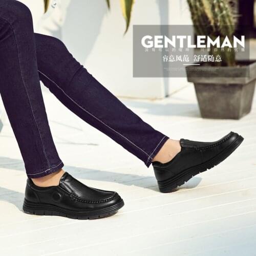 Mens Shoes Casual Zapatillas Hombre Spring Low-top Top Layer Cowhide Leather Business Casual Shoes Four Seasons Man Shoes