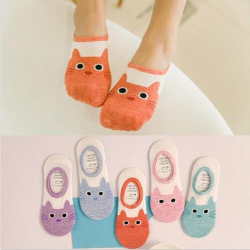Summer CAT Warm comfortable cotton girl womens socks cut ankle sock ankle low female invisible girl boy 1pair=2pcs WS95