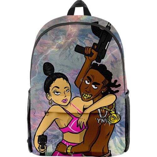 2020 New Casual 3D Print YNW Melly backpack Schoolbag Men/Women Shoulder Travel Bag Harajuku Teenage Girls bag